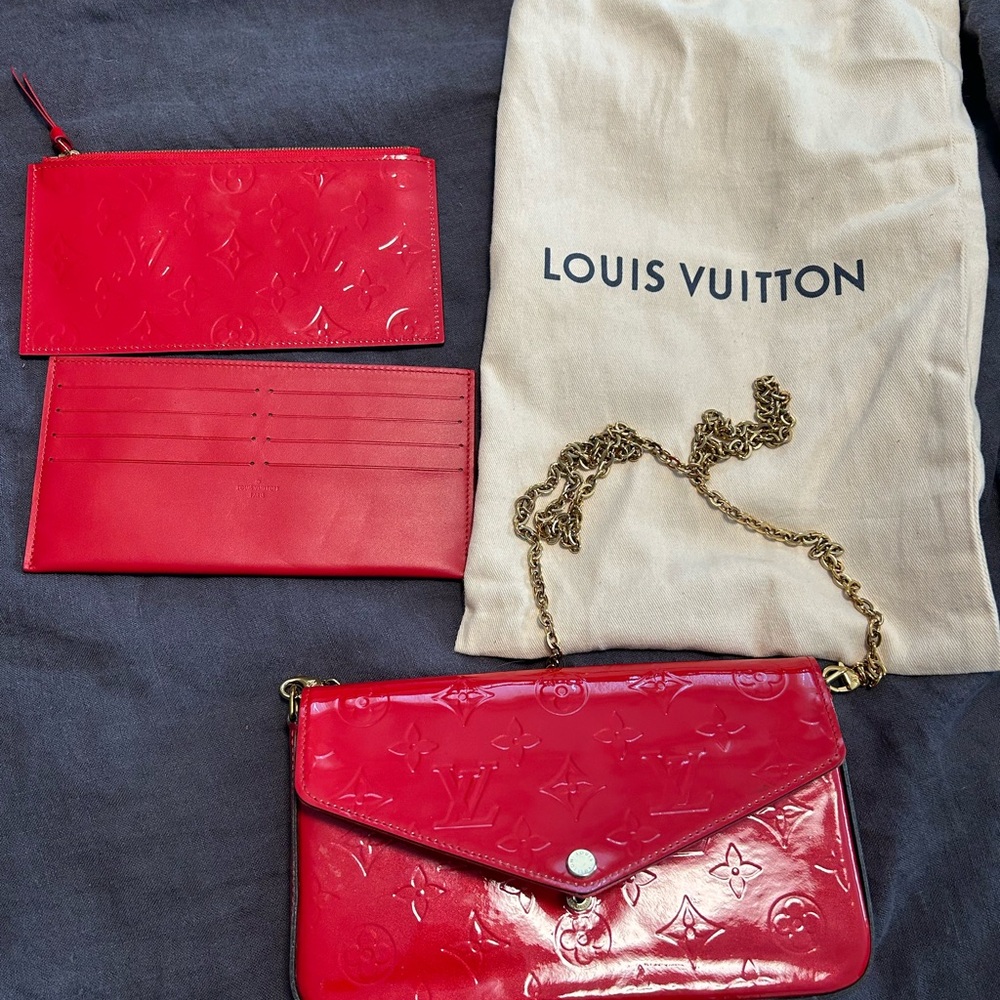 Louis Vuitton Red Vernis Felicie Pochette